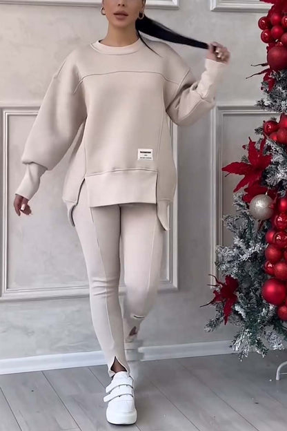 Ensemble Loungewear Avec Sweat Long Oversize Et Legging Pour Femme | Idéal Pour L'hiver