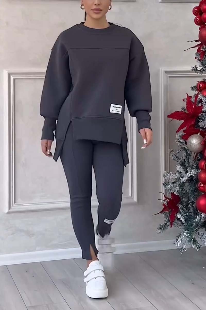 Ensemble Loungewear Avec Sweat Long Oversize Et Legging Pour Femme | Idéal Pour L'hiver