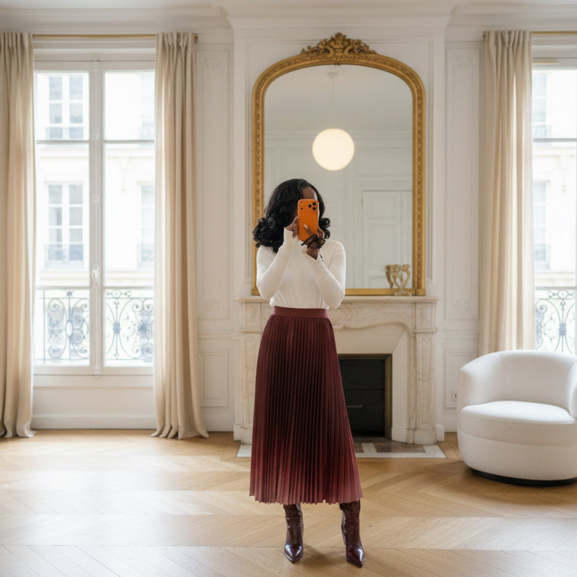 Jupe plissée longue pour femmes