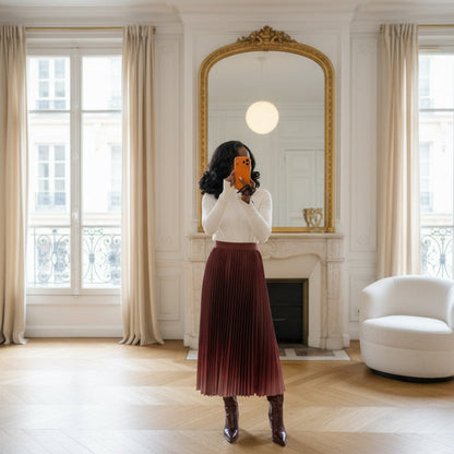 Jupe plissée longue pour femmes