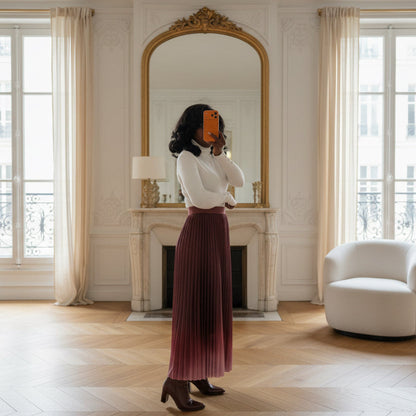 Jupe plissée longue pour femmes