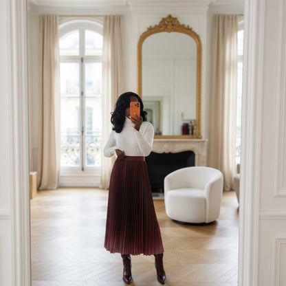 Jupe plissée longue pour femmes