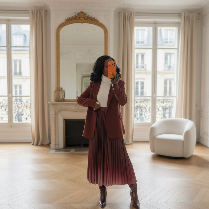 Jupe plissée longue pour femmes