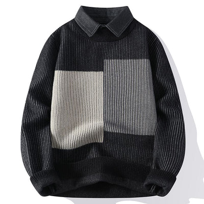 Pull à Col avec Blocs de Couleur Contrastés pour Adulte | Idéal pour l’Automne et l’Hiver