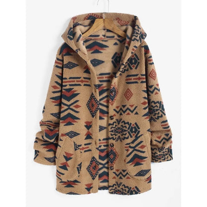 Cardigan Long À Motifs Géométriques pour Femme | Idéal pour L’Hiver Et La Maison