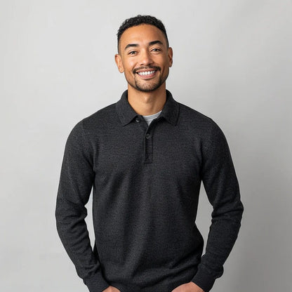 Pull À Manches Longues Pour Homme Avec Col Polo Et Coupe Standard Pour Adulte | Idéal Pour Usage Quotidien Et Occasions Variées