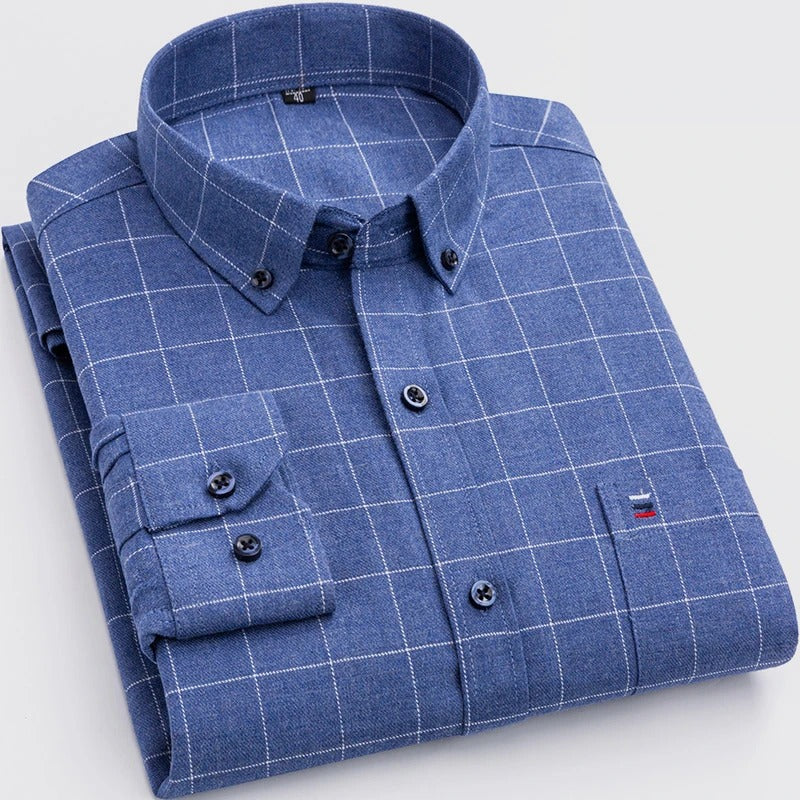 Chemise À Manches Longues À Carreaux Pour Homme | Idéale Pour Usage Quotidien