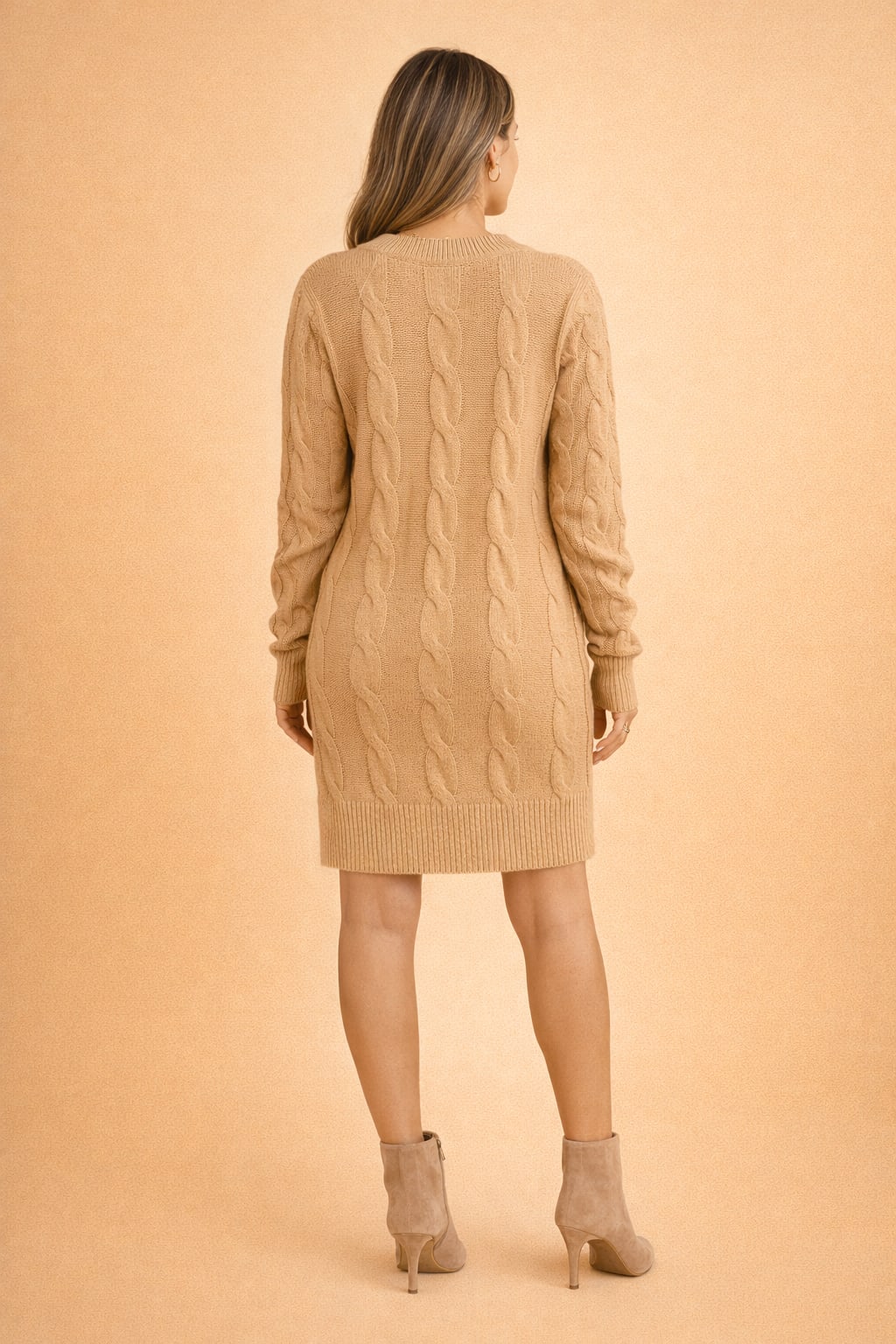 Robe pull torsadée à manches longues pour femmes | Idéale pour l’automne et l’hiver