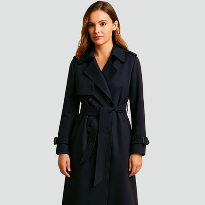Trench-coat Double Boutonnage Pour Femme Avec Ceinture Et Épaulettes | Idéal Pour L'automne