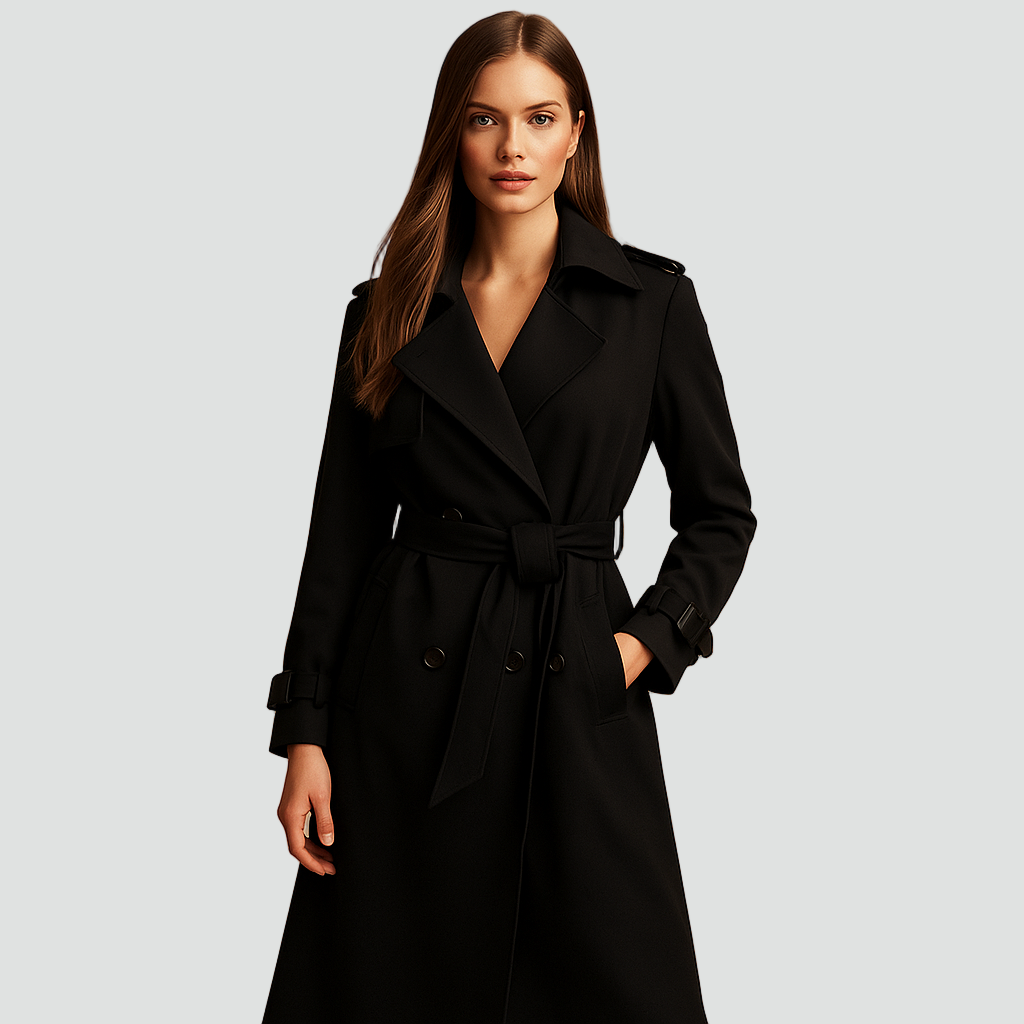 Trench-coat Double Boutonnage Pour Femme Avec Ceinture Et Épaulettes | Idéal Pour L'automne