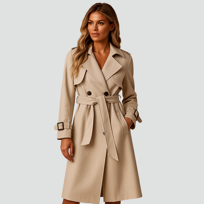 Trench-coat Double Boutonnage Pour Femme Avec Ceinture Et Épaulettes | Idéal Pour L'automne