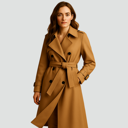 Trench-coat Double Boutonnage Pour Femme Avec Ceinture Et Épaulettes | Idéal Pour L'automne