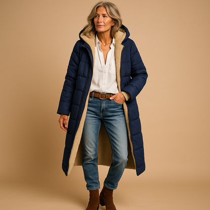Manteau Long d’Hiver avec Coupe Moderne pour Femme | Idéal pour les Journées Froides