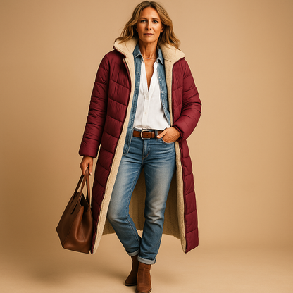 Manteau Long d’Hiver avec Coupe Moderne pour Femme | Idéal pour les Journées Froides