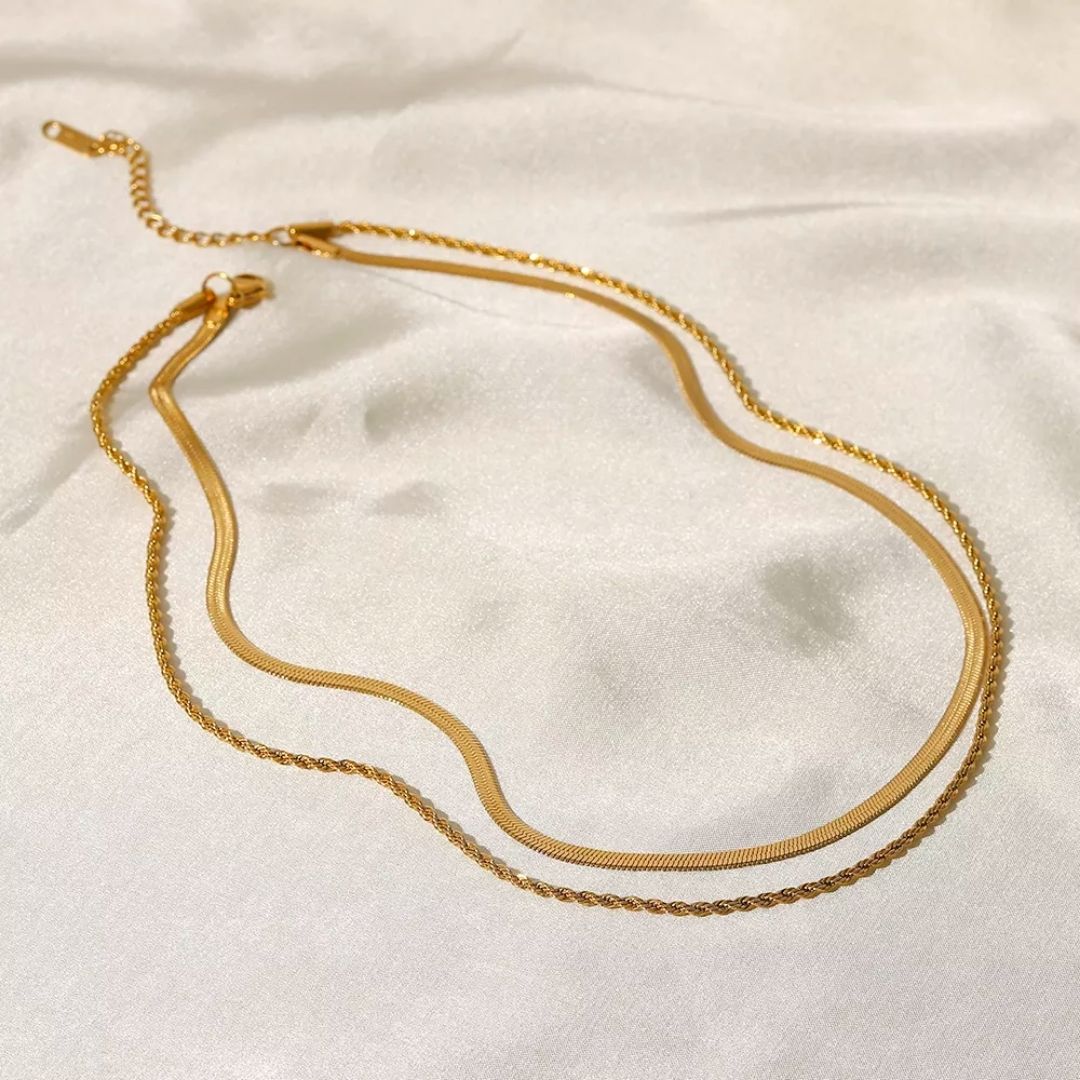 Collier Superposé À Double Chaîne pour Femme | Idéal pour Les Tenues Quotidiennes