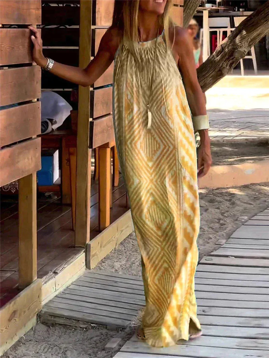 Robe Longue à Bretelles Fines pour Femme | Idéale pour la Plage et les Journées d’Été