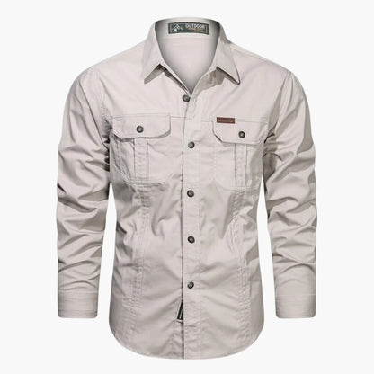 Chemise Outdoor À Manches Longues Avec Poches Poitrine Pour Homme | Idéale Pour Loisirs Et Usage Quotidien