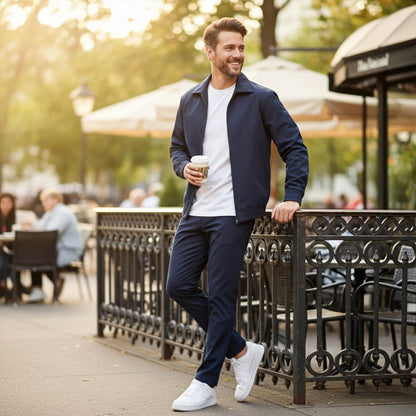 Ensemble Coordonné avec Veste Zippée et Pantalon pour Homme | Idéal pour les Sorties Décontractées