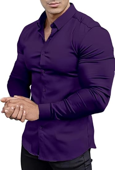 Chemise Slim-Fit Sans Repassage avec Tissu Extensible pour Homme | Idéale pour le Bureau ou les Sorties
