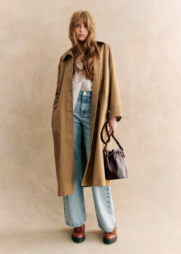 Trench-Coat Oversize à Fermeture Boutonnée et Poches pour Femmes | Ideal for Mi-Saison et Usage Quotidien