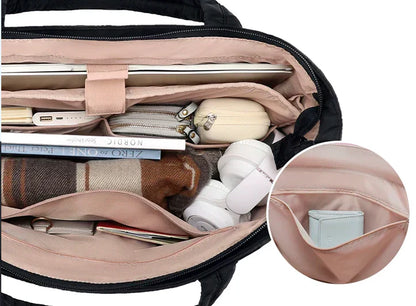 Sac Matelassé Grand Format avec Poignées Rembourrées | Idéal pour Le Travail Ou Les Études