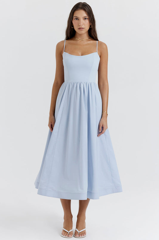 Robe Midi Coupe A-Line Sans Manches pour Femme | Idéale pour les Occasions Quotidiennes et les Événements