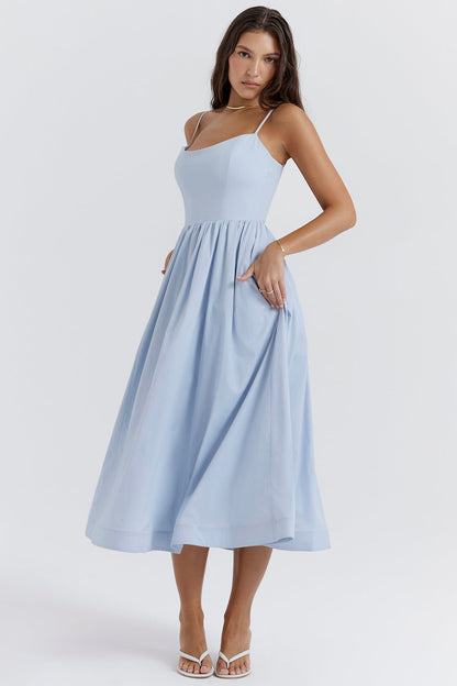 Robe Midi Coupe A-Line Sans Manches pour Femme | Idéale pour les Occasions Quotidiennes et les Événements