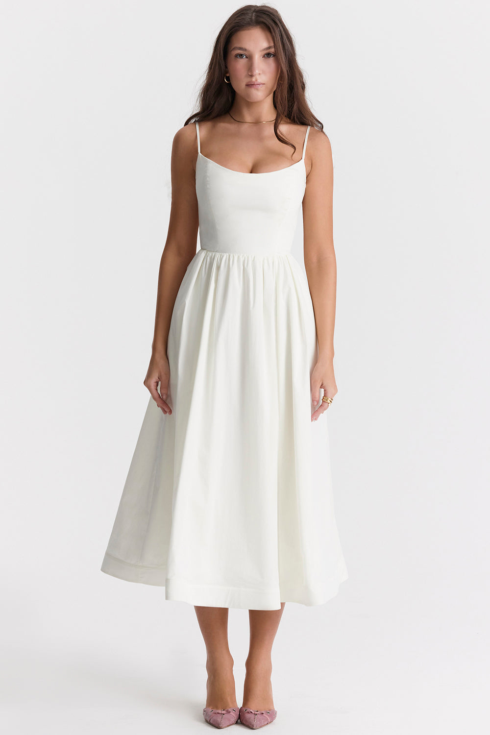 Robe Midi Coupe A-Line Sans Manches pour Femme | Idéale pour les Occasions Quotidiennes et les Événements