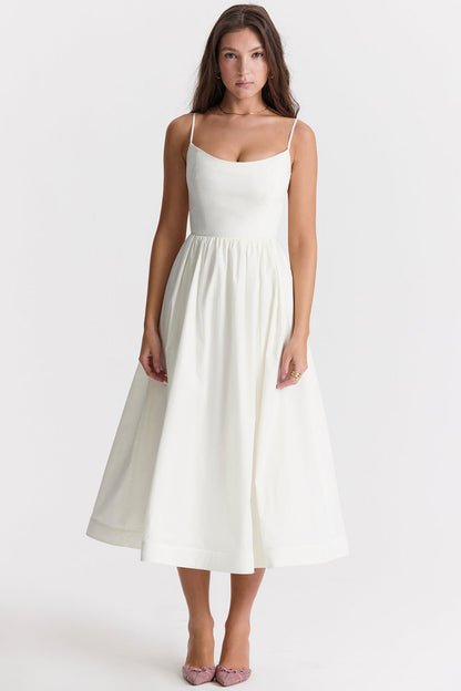 Robe Midi Coupe A-Line Sans Manches pour Femme | Idéale pour les Occasions Quotidiennes et les Événements