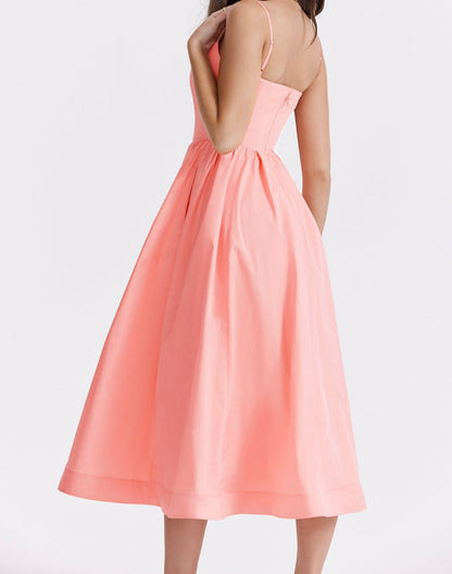 Robe Midi Coupe A-Line Sans Manches pour Femme | Idéale pour les Occasions Quotidiennes et les Événements