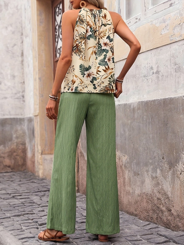 Pantalon Large à Taille Liée pour Femme | Idéal pour les Journées d’Été