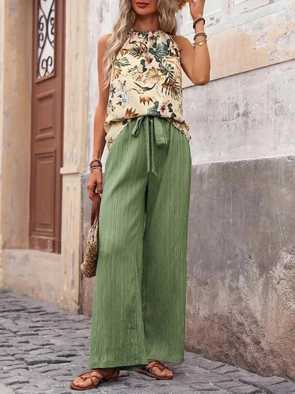 Pantalon Large à Taille Liée pour Femme | Idéal pour les Journées d’Été