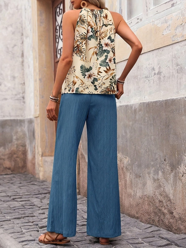 Pantalon Large à Taille Liée pour Femme | Idéal pour les Journées d’Été
