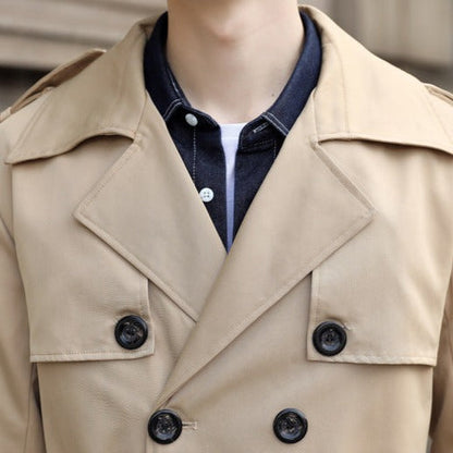 Trench-Coat Long Avec Fermeture Croisée Pour Homme | Idéal Pour Les Saisons De Transition