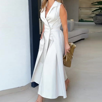 Robe Midi avec Col en V pour Femme | Idéale pour les Occasions et Sorties Quotidiennes