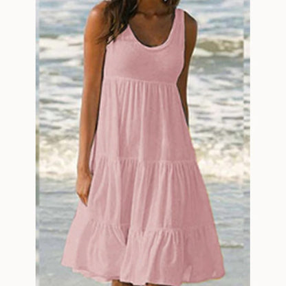 Robe Évasée Sans Manches À Volants Pour Femme | Idéale Pour Les Journées Chaudes Et Les Sorties Décontractées