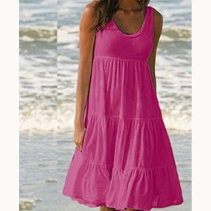 Robe Évasée Sans Manches À Volants Pour Femme | Idéale Pour Les Journées Chaudes Et Les Sorties Décontractées