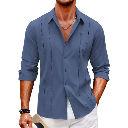 Chemise À Manches Longues Avec Fermeture Boutonnée Pour Homme | Idéale Pour Usage Quotidien Et Occasions Formelles