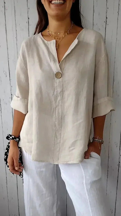 Blouse Décontractée avec Fermeture à Un Bouton pour Femme | Idéal pour un Usage Quotidien
