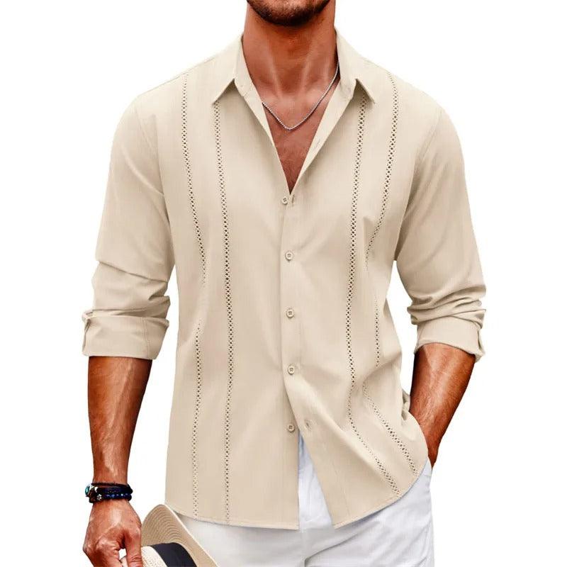 Chemise À Manches Longues Avec Fermeture Boutonnée Pour Homme | Idéale Pour Usage Quotidien Et Occasions Formelles