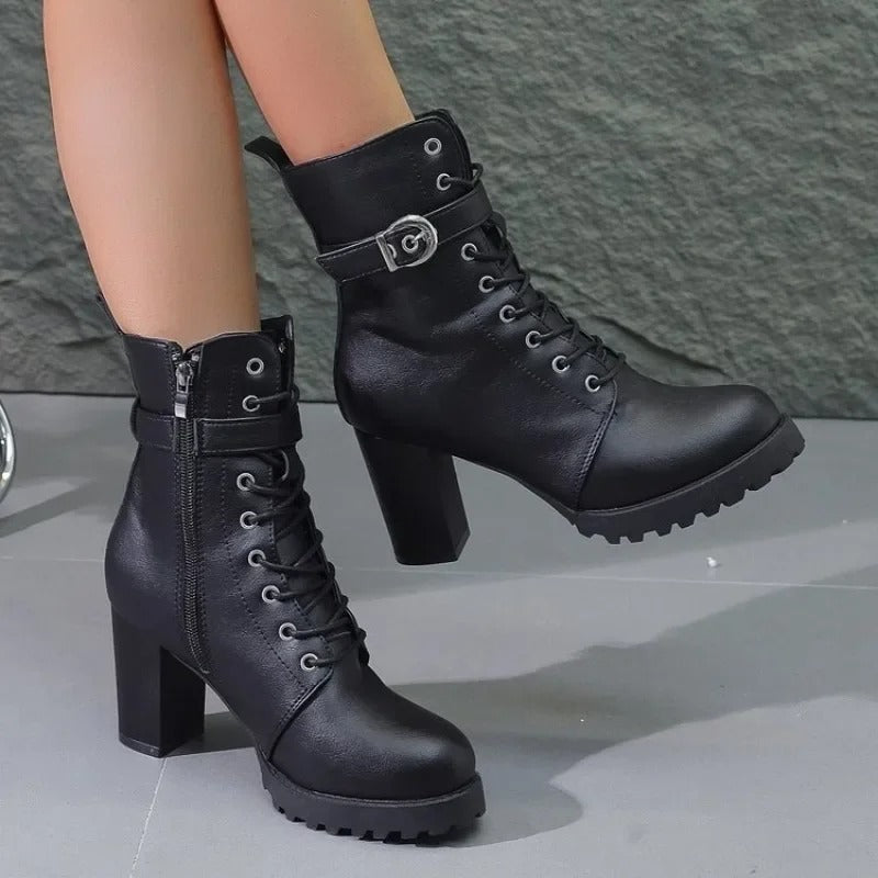 Bottines à Plateforme avec Fermeture Zippée pour Femmes | Idéal pour l’Hiver et l’Usage Quotidien
