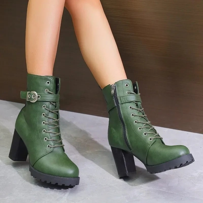 Bottines à Plateforme avec Fermeture Zippée pour Femmes | Idéal pour l’Hiver et l’Usage Quotidien