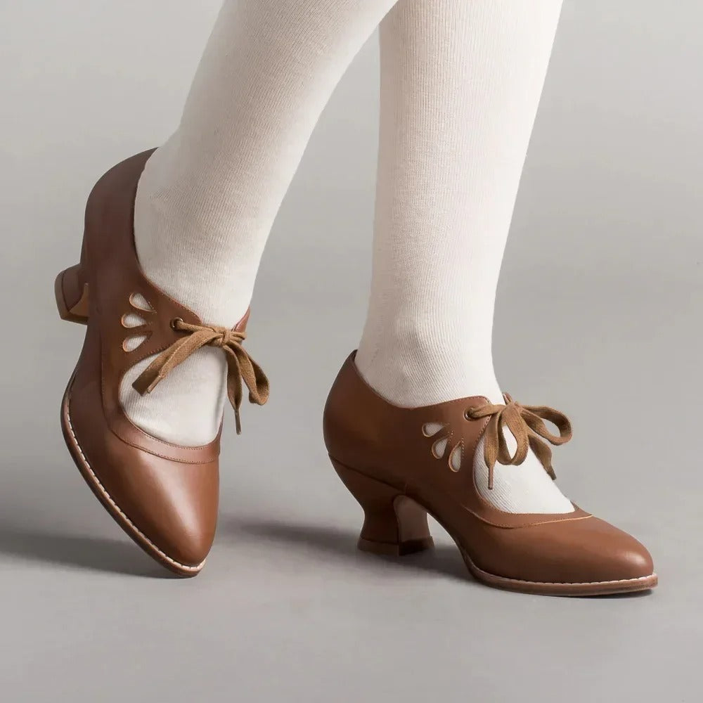 Escarpins À Lacets Avec Bride Et Talon Bas Pour Femmes | Idéal Pour Les Occasions Quotidiennes Et Habillées