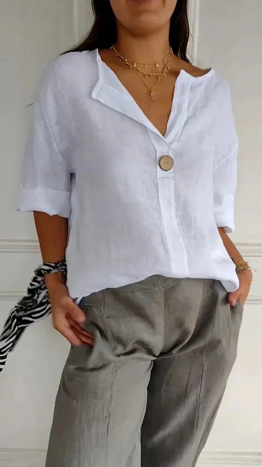Blouse Décontractée avec Fermeture à Un Bouton pour Femme | Idéal pour un Usage Quotidien