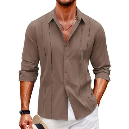Chemise À Manches Longues Avec Fermeture Boutonnée Pour Homme | Idéale Pour Usage Quotidien Et Occasions Formelles