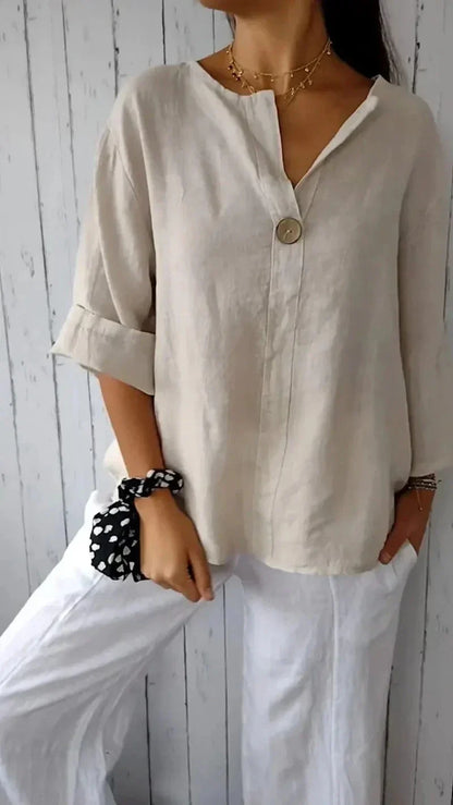 Blouse Décontractée avec Fermeture à Un Bouton pour Femme | Idéal pour un Usage Quotidien