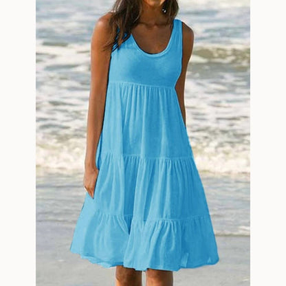 Robe Évasée Sans Manches À Volants Pour Femme | Idéale Pour Les Journées Chaudes Et Les Sorties Décontractées