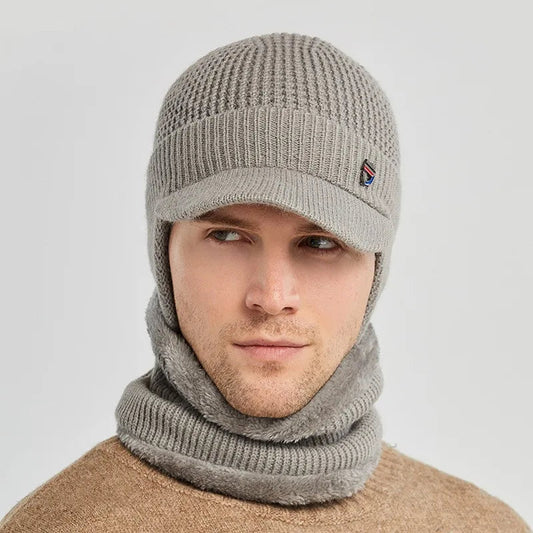 Bonnet d’Hiver avec Visière et Cache-Oreilles pour Hommes | Idéal pour la Saison Froide