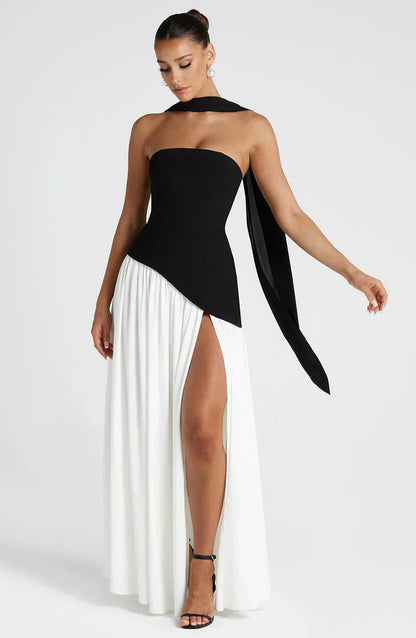 Robe Maxi Asymétrique Avec Design À Une Épaule Pour Femme | Idéale Pour Mariages Et Soirées
