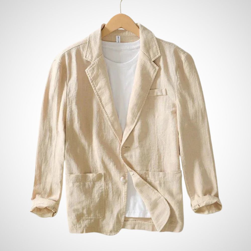 Blazer Léger avec Revers Classique et Manches Ajustables pour Hommes | Idéal pour Été et Occasions Décontractées